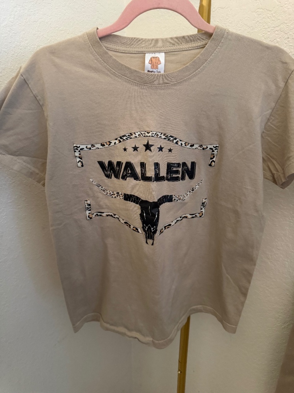 Morgan Wallen Graphic Tee Leopard Longhorn Western Country Shirt Small